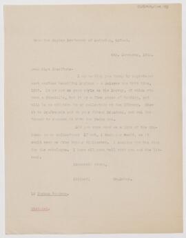 Letter to Margaret E. Charlton, November 6, 1912