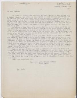 Letter to William Osler, November 14, 1866