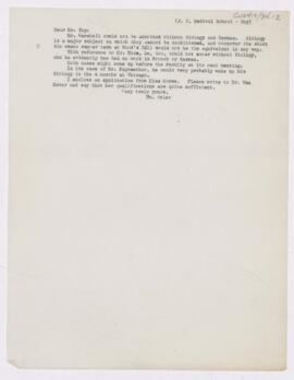 Letter to George J. Coy