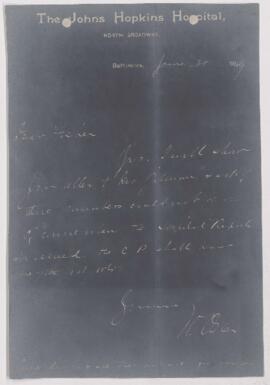 Letter to Charles Perry Fisher, June 21(?), 1889
