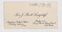 Visitor's card of Rev. J. Brett Langstaff