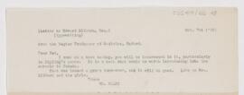 Letter to Edward F. Milburn, October 7, 1905