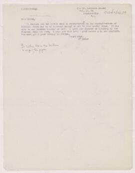 Letter to Lawrason Brown, July 11, 1904