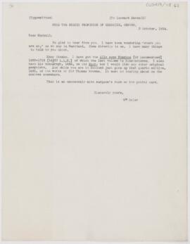 Letter to Leonard L. Mackall, October 3, 1914