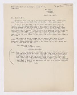 Letter to Grace Revere Osler