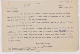 Letter to Campbell Palmer Howard, January 13, 1910