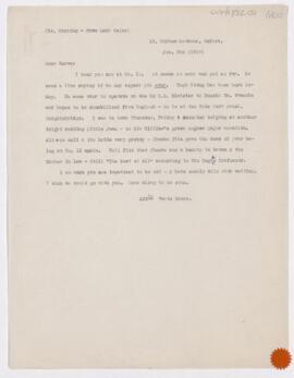 Letter to Harvey Cushing, January 5, 1919