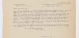 Letter to William Osler, July 29, 1918