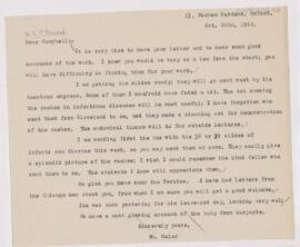 Letter to Campbell Palmer Howard, October 20, 1910