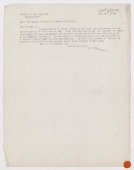 Letter to Harvey Cushing, January 22, 1914