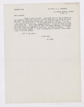 Letter to Francis John Shepherd, June 4, 1917