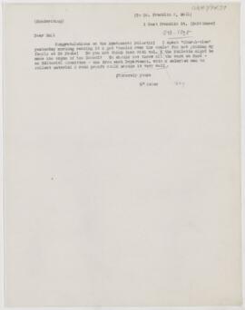 Letter to Franklin P. Mall, October 1898
