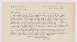 Letter to John George Adami, November 17, 1909