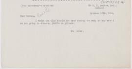 Letter to R.E. Baynes, October 12, 1914