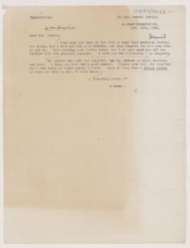 Letter to Mrs. Gurney Curtis, October 10, 1904