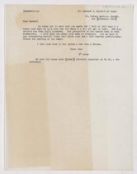 Letter to Leonard L. Mackall, November 4, 1910