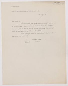 Letter to Henry Mills Thomas, January 25, 1910