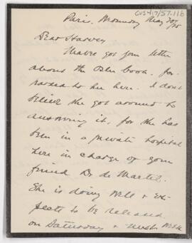 Letter to Harvey Cushing, May 20, 1925