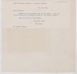 Letter to Fielding Hudson Garrison, October 7, 1912