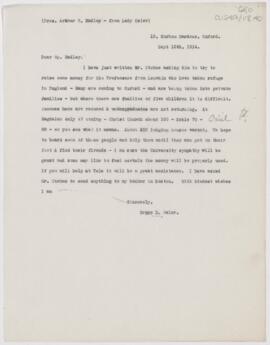 Letter to Arthur T. Hadley, September 13, 1914
