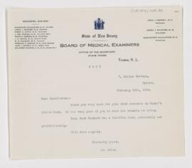 Letter to Alexander MacAlister, February 16, 1906