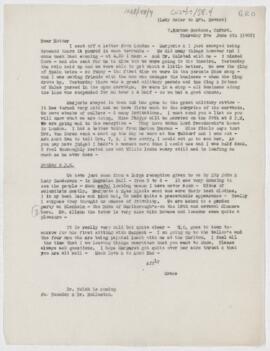 Letter to Mrs. John Revere