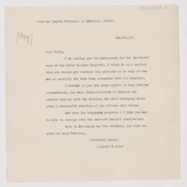 Letter to Howard Atwood Kelly, January 4, 1910