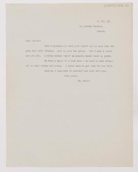 Letter to Charles Daniel Parfitt, March 3, 1918