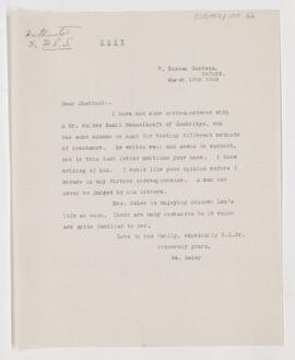 Letter to Frederick Cheever Shattuck, March 13, 1906