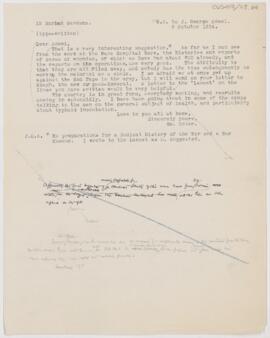 Letter to John George Adami, October 9, 1914