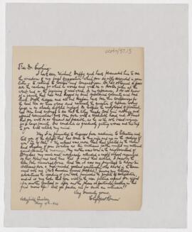 Letter to Harvey Cushing, May 4, 1926