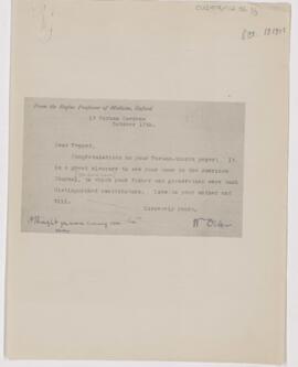 Letter to O.H. Perry Pepper, October 13, 1911