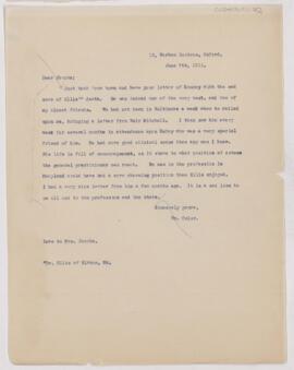 Letter to Henry Barton Jacobs, June 7, 1911