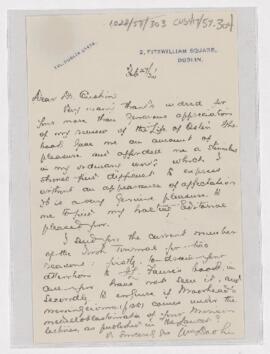 Letter to Harvey Cushing, February 27, 1926