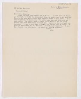 Letter to Mrs. Charles Joseph Singer, May 13, 1917