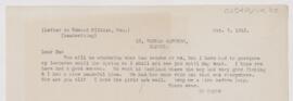 Letter to Edward F. Milburn, October 7, 1912