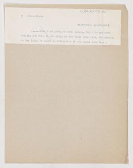 Letter to Arnold Carl Klebs, April 3, 1905