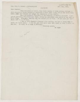 Letter to John H. Musser, November 4, 1902
