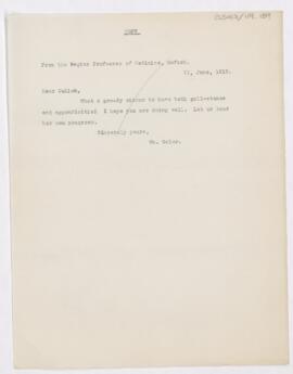Letter to Thomas Stephen Cullen, June 11, 1915
