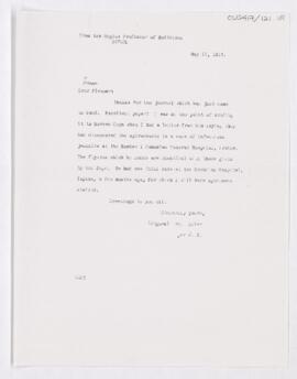 Letter to Simon Flexner, May 11, 1916