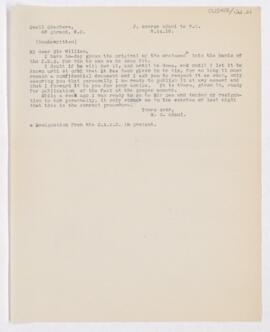 Letter to William Osler, September 5, 1916