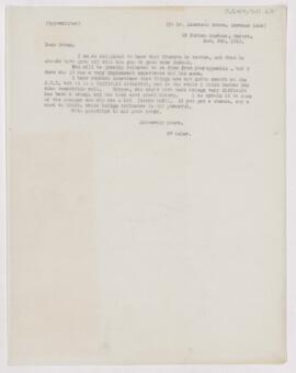 Letter to Lawrason Brown, November 9, 1910