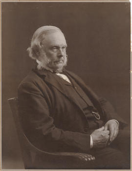 "Lord Lister 1899." Photo portrait, three-quarter length, seated, to right
