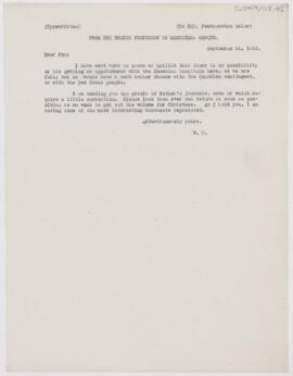 Letter to Featherston Osler, September 24, 1914