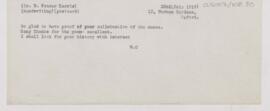 Letter to D. Fraser Harris, July 23, 1918