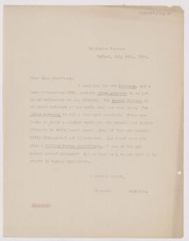 Letter to Margaret E. Charlton, July 6, 1911