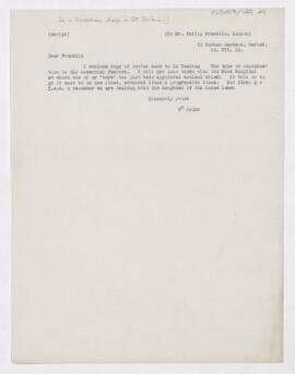 Letter to Philip Franklin, July 16, 1919