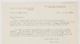Letter to John Young Walker MacAlister, January 15, 1912