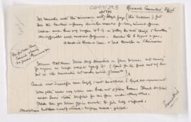 Cushing's notes on Research Committee
