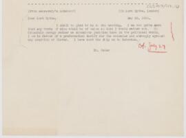 Letter to  Hythe, May 29, 1914